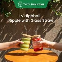 ราคา Highball - ถ้วยแก้วระลอกคลื่นพร้อมหลอดแก้ว | 300มล | [LYNOIR_LY127] (42029295882)
