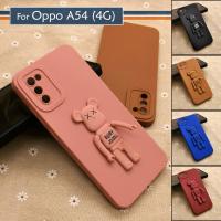 ราคา Oppo A54 4G Simple Back Silicone Soft TPU Case Cover Casing Phone Mobile Cute Colourful Bear Stand Housing (44032838030)