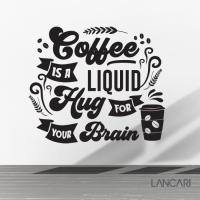 ราคา สติ๊กเกอร์ตัดกาแฟเป็นกอดของเหลวสําหรับสมองของคุณสติกเกอร์ร้านอาหารรูปลอกกระจกตกแต่งผนังสติ๊กเกอร์ติดผนังกาแฟ (48160731772)