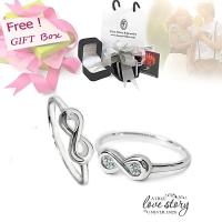 ราคา Finejewelthai แหวนคู่ ดีไซน์อินฟินิตี้ เงินแท้925 ชุบทองคำขาว ฝังเพชรแท้ Diamond_Gift_set60 (47311331847)