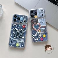 ราคา ผีเสื้อกางเกงยีนส์ Patchwork เคสโทรศัพท์สําหรับ Redmi A7 Pro A5 A4 A3 A3X Pro A2 A1 9 Prime Power Activ 9T 9i 9A กีฬา 9C NFC AT 5G 4G น่ารัก Heart Star PU ปกหนังปลอกนุ่ม (43181956527)
