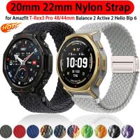 ราคา 20/22mm Nylon Strap for Amazfit T-Rex3 Pro 48/44mm Helio Balance 2 Magnetic Buckle Bracelet Amazfit Active 2 Bip 6 5 (47104496871)