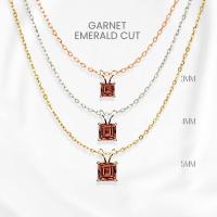 ราคา สร้อยคอโกเมนแท้ (Garnet) เหลี่ยมซิกเนเจอร์ เงินแท้ 925 ชุบทองคำขาว/ทอง /โรสโกลด์ จี้พลอย GEORGE Jewelry (42578833830)