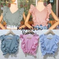ราคา เสื้อครอปแขนกุด จั้มเอว ลายสก็อต (4140095715)