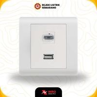 ราคา NERO F1682 MINIMALIST HDMI & USB INBOW PORT, WALL-MOUNTED HDMI & USB PORT (27390375100)
