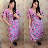 ราคา เดรสสาวอวบ สีชมพูลายดอกทิวลิป แขนโบว์ อก40-42 (4569255359)