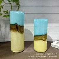 ราคา ใหม่สไตล์จีนคู่สีจับคู่แจกันแก้วตรงบ้านโต๊ะรับประทานอาหารตู้ไวน์เครื่องประดับระดับไฮเอนด์แฟชั่นไฮโดรโปนิการจัดดอกไม้ (52511370031)