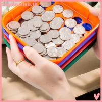 ราคา Zzynnall5h 1Set 4 ถาดคัดแยกเหรียญรหัสสี, ถาดคัดแยกเหรียญสีและเคาน์เตอร์เหรียญสําหรับการเรียงลําดับเหรียญ (55715136587)