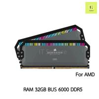 ราคา แรม Dominator 32GB Bus 6000 DDR5 FOR AMD สีดำ (RAM DOMINATOR PLATINUM RGB 32GB (2 x 16GB) DDR5 6000MHz C36 : CMT32GX5M2D (16197331837)