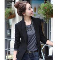 ราคา * (S-3XL) เสื้อสูทผู้หญิงสีดำใส่ทำงานเข้ารูป สไตล์เรียบหรู (986949571)
