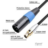 ราคา ESPOIR1 3PIN XLR ชาย Mini 3PIN XLR หญิงสาย, ชายหญิง Balanced การเชื่อมต่อ Mini XLR สายสัญญาณเสียง, Hi Fi คุณภาพเสียง 3pin Mini XLR สายหูฟังสําหรับกล้องผสม (58015387533)