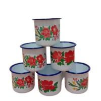 ราคา Vintage Vintage Vintage เคลือบดีบุกดอกไม้แก้วของที่ระลึกแก้วเคลือบ (40530320324)