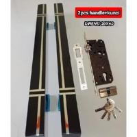 ราคา มือจับประตูสแตนเลส มือจับ/ประตูมินิมอล มือจับ1ชุด+ตัวล็อค (55864933791)