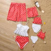 ราคา Red Polka Dot Camisole ชุดว่ายน้ําผู้ชายกางเกงชายหาดชุดว่ายน้ําสําหรับครอบครัว (56612006260)