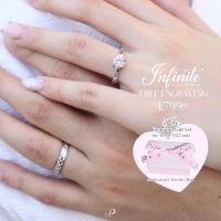 ราคา panjewelth สลักอักษรฟรี3ตัว Infinite แหวนคู่รัก เพชร CZ. เงินแท้925 สลักชื่อฟรี ของขวัญครบรอบ แฟน #LS0261 (48758246825)