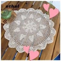 ราคา ETHEL โครเชต์ดอยลี่, แผ่นรองจานโครเชต์ผ้าฝ้ายทรงกลม, แผ่นรองจานลูกไม้ 35/40 ซม. (56665021265)