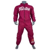 ราคา Fairtex Sauna Sweat Suit VS2 Vinyl red weight cuts ( S,M,L,XL,XXL ) ชุดลดน้ำหนักนักมวย สีเเดง แฟร์แท้กซ์ ไวนิล ทำจากไทย (53305279978)