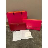 ราคา Kate Spade Spencer zip-around continental wallet กระเป๋าสตางค์แบบยาวสีแดง เคต สเปด (16013779035)
