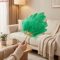 ราคา LAEULY พัดลมขนนกปุย, จับ Vintage Ornament Feather พัดลมมือ, การถ่ายภาพ Prop สไตล์ Faux สีสันสดใสพัดลมคอสเพลย์ (46264448740)
