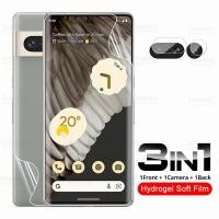 ราคา 3 in 1 Hydrogel ฟิล์มสําหรับ Google Pixel 9 8 7 Pro XL 7Pro Pixel9 Pixel8 Pixel7 Pro Pixel9Pro XL Pixel7Pro 5G ด้านหน้าและด้านหลังกล้องเลนส์Hydrogel Film Soft Screen Protector ฟิล์มโทรศัพท์ (212533220