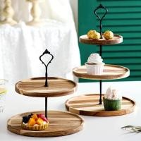 ราคา ถาดไม้สำหรับวางคัพเค้ก ถาด2ชั้น 3ชั้นสำหรับวางขนม (23780436582)