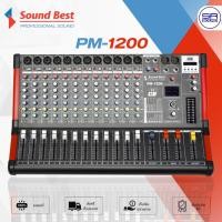 ราคา SOUNDBEST PM-1200 Power Mixer เพาเวอร์มิกเซอร์ 12CH เอฟเฟค 16DSP บลูทูธ มิกซ์ PM1200 (5943384572)