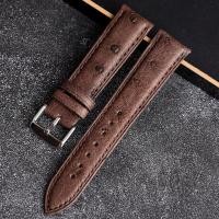 ราคา ทําด้วยมือสายหนังนกกระจอกเทศ18 20 22มมเหมาะสําหรับ ไซโก้ ความงามพับหัวเข็มขัดสร้อยข้อมือหนังแท้ผู้ชายผู้หญิงนุ่ม (57164880159)