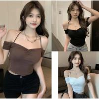 ราคา 157 พร้อมส่งจากกทมเสื้อครอป เสื้อเอวลอยเสื้อผู้หญิงแบบ สั้นเปิดไหล่แบบเซ็กซี่ เสื้อโชว์สะดือแฟชั่นเข้ารูปสไตล์ฝรั่งเศส (29723086221)