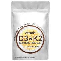 ราคา 现货180g维生素d3+k2Vitamin D3 K2 อาหารเสริม SoftgelAL8+280/ (48463862887)