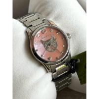 ราคา GUCCI G Timeless Silver Cat Mother Pearl Diamond 27 mm Lady Watch YA1265025 (57465400154)