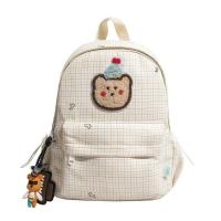 ราคา น่ารักหมีกระเป๋านักเรียนชายหญิงลายสก๊อตน้ําหนักเบา ทั้งหมด-จับคู่ กระเป๋าเด็กกระเป๋าเป้สะพายหลังเด็กอนุบาล (42832824858)