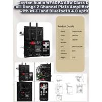 ราคา Dayton Audio WF60PA 60W Class D Full-Range 2 Channel Plate Amplifier with Wi-Fi and Bluetooth 4.0 aptX (41301565957)