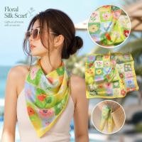 ราคา (สต็อกในพื้นที่) ผ้าพันคอสี่เหลี่ยมผ้าไหมลายดอกไม้วินเทจผู้หญิงผ้าเช็ดหน้าอเนกประสงค์ที่คาดผมเครื่องประดับแฟชั่น (47065829041)
