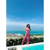 ราคา งานป้าย จั้มขายาวสีชมพูประกายฟ้า (17923670950)