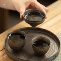 ราคา OYPESERG ถ้วยชาสไตล์ญี่ปุ่น, สไตล์โบราณเครื่องปั้นดินเผาหยาบ Kung Fu ถ้วยชา, Handmade แบบพกพาเหล็กเคลือบถ้วยชาทําด้วยมือสําหรับชงชา (57864948550)