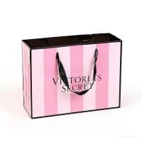 ราคา Victorias Secret Stripes Paper Box Stripes Gift Bags บรรจุภัณฑ์ของขวัญ Tote Bags (51607302326)