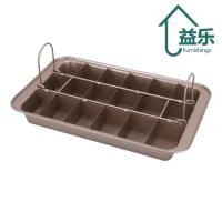 ราคา ANTINON กระทะบราวนี่พร้อม Divider, เหล็กคาร์บอนด้านล่างคงที่ถาดอบบราวนี่, ปฏิบัติ Divider ใส่ Grip Handle Non Stick Square แม่พิมพ์เค้กเตาอบเบเกอรี่ (46665440822)