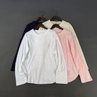 ราคา เสื้อยืดแขนยาวคอกลมสีพื้นผ้าฝ้ายผสมใยไผ่บางเบาสำหรับผู้หญิงแฟชั่นฤดูใบไม้ผลิ (57265810230)