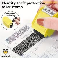 ราคา JENNIFERDZ Identity Stamp Roller, Ink Refill Leakproof Identity Theft Protection Roller Stamp, Roller Stamp Hide ID Garbled Chapter Manual Roller Stamp Identity (50261976912)