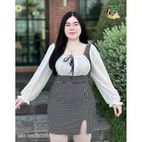 ราคา เดรสชิโนริแขนยาว ฮ581 เดรสสาวอวบ ชุดไปงานแต่ง ชุดไปงานบวช ชุดไปคาเฟ่สาวอวบ ชุดคนอ้วน (26303894550)