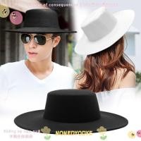 ราคา NONEDYODYE หมวกสักหลาด, Hepburn สไตล์ Retro ผู้หญิง Flatcap, หมวกปีกกว้างสีทึบปานามาหมวกแจ๊ส (44133040911)