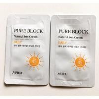 ราคา Tester A'pieu pure block natural sun cream daily spf45pa++ (125730676)