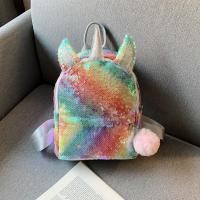 ราคา ญี่ปุ่นแฟชั่นเกาหลีที่มีสีสันเย็นเด็กพ่อแม่และลูกกระเป๋าเป้สะพายหลังกับลูกขนน่ารักยูนิคอร์นสาวเลื่อมกระเป๋าเป้สะพายหลังหญิง WJG (48414770543)