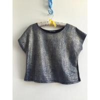ราคา เสื้อครอปน้ำเงินสกรีนสีทอง (147737654)