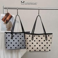 ราคา LATATPH Women Tote Bag, Canvas Polka Dot Shoulder Bag, Fashion Large Capacity Handbag Daily (41882925550)