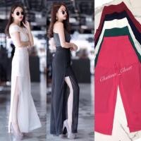 ราคา กางเกงผ่าข้าง ผ้าชีฟอง มีซับในหนา เซ็กซี่ นิดๆ (7719555394)