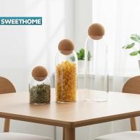 ราคา SWEETHOME ขวดแก้วจุกไม้ก๊อกอเนกประสงค์สี่ขนาดสําหรับเมล็ดกาแฟและที่เก็บผลไม้แห้ง (52114868391)