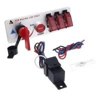 ราคา 12V Auto LED Racing Car Ignition Engine Start On/Off Push Toggle Switch Panel (25328522725)