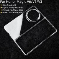 ราคา สําหรับ Honor Magic V6 V5 V3 กรณี Ultra Thin & Light คริสตัลโปร่งใส PC Hard Flip ฝาครอบโทรศัพท์สําหรับ Honor Magic V3 V5 V6 (56657085081)