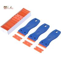 ราคา 3PCS Plastic Razor Blade Scrapers & 100 PCS 1.5 Inch Double Edge Plastic Razor Blades for Auto Window Tint Vinyl Tool (12973741220)